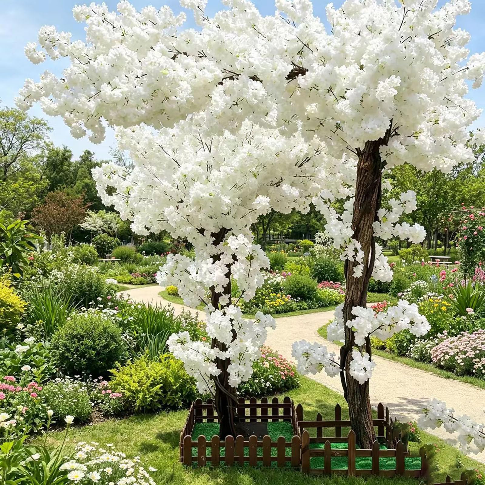 Fatto A Mano Ciliegio Alberi Simulazione di Un Albero di Ciliegio Grande Albero di Ciliegio Artificiale Bianco per Interno Esterni Festa Matrimonio Decorativo