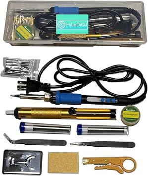 Soldering Iron Kit, Electric Solder Iron, Adjustable Temperature, Ceramic Inner Heater, Soldering Iron Tip, Solder Wire, Soldering Iron StandSolderIronKit-2