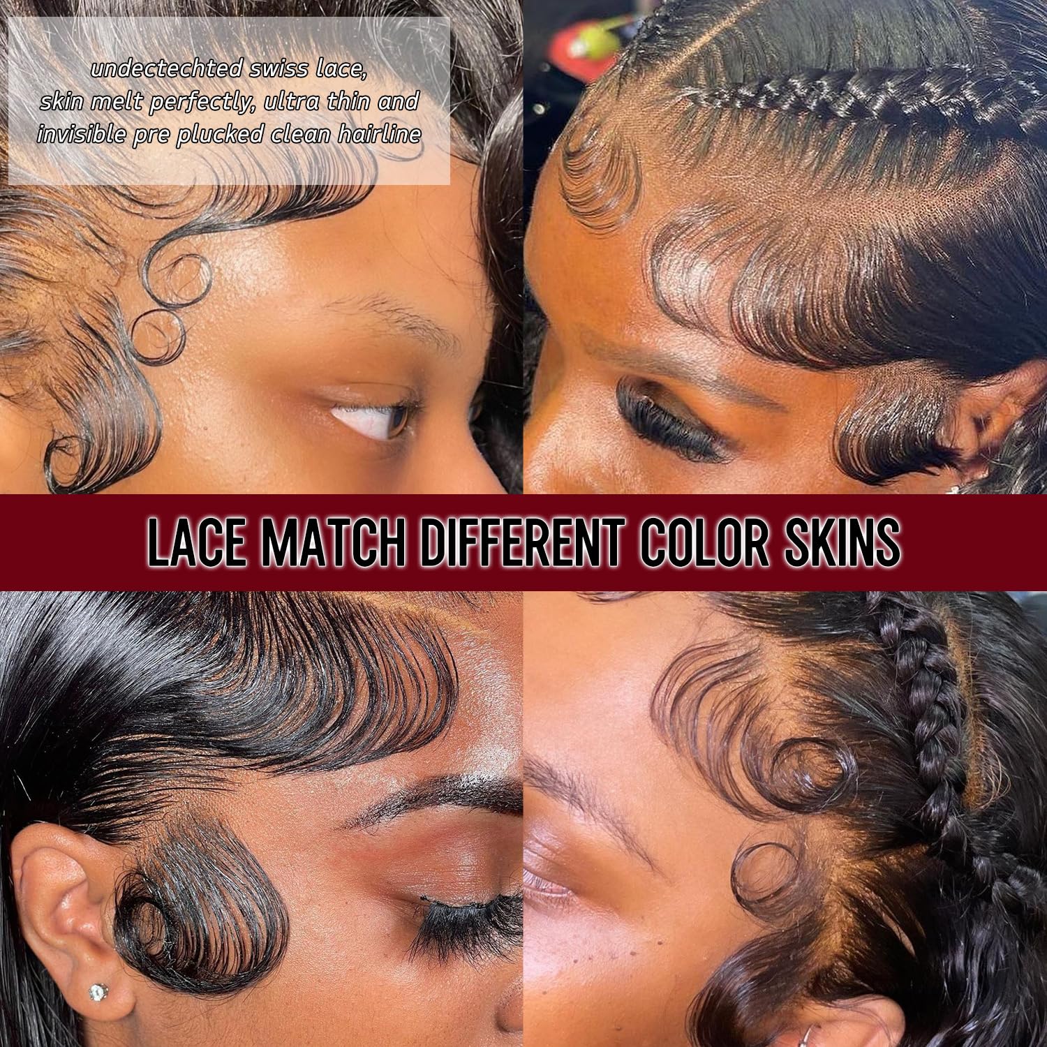 AMIRTY Higlight Ombre Lace Front Wigs Human Hair Pre Plucked Lace Front Wig with BabyHair Drawstring Wig Human Hair Lace Frontal Human Hair Wigs for Women (Black-13x6 wig, 30 Inch)