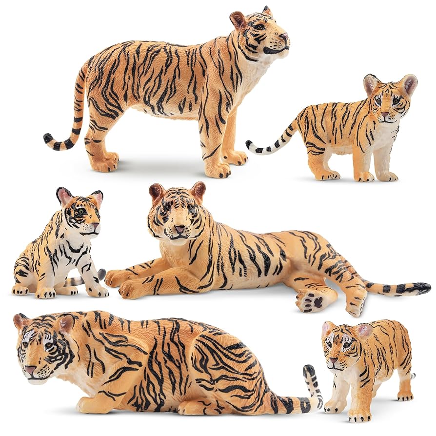 Amazon.com: Toymany 6PCS Realistic Tigers Figurines with