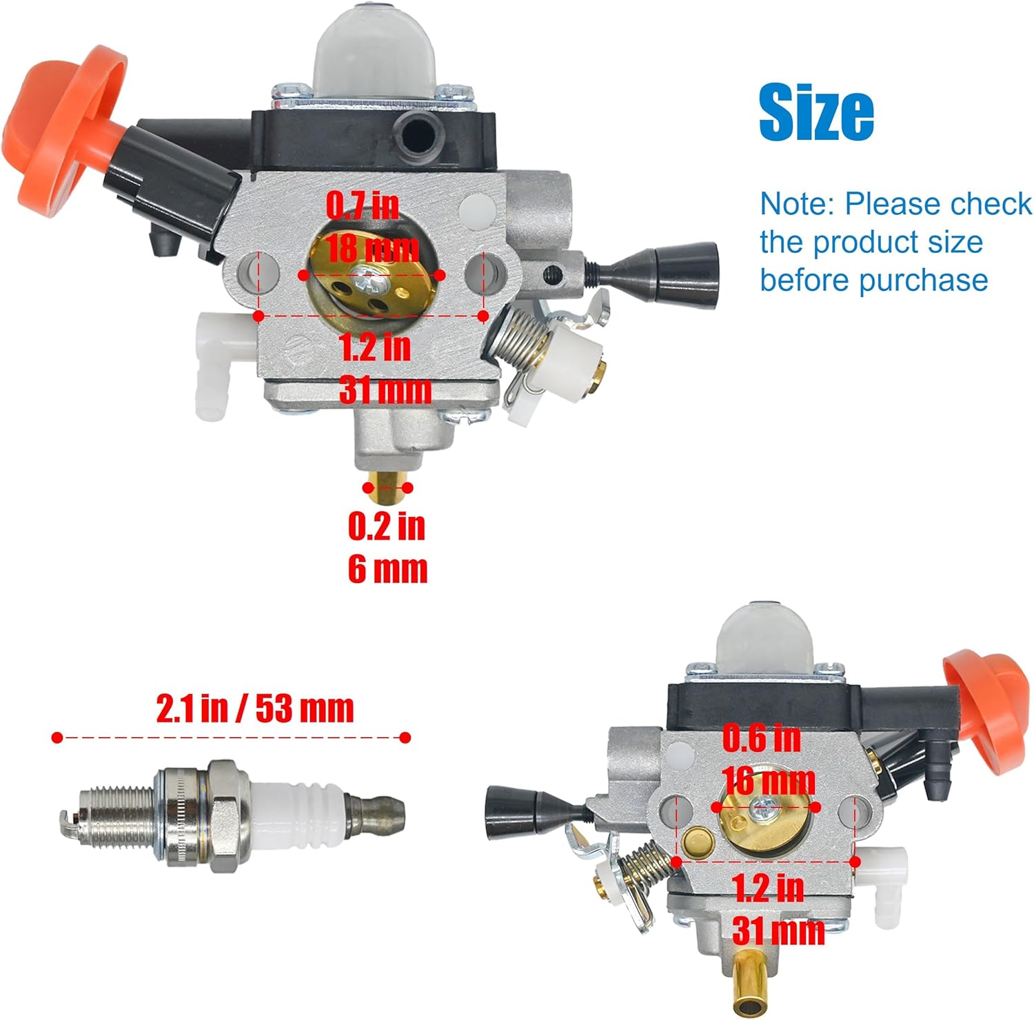 FS131R Carburetor Kit Replacement for Stihl KM131R FS131 HT131R HT133 HT131 KM131 Brushcutter Trimmer Chainsaw Weed Eater, Carb with Air Filter Spark Plug Gasket 4180/17