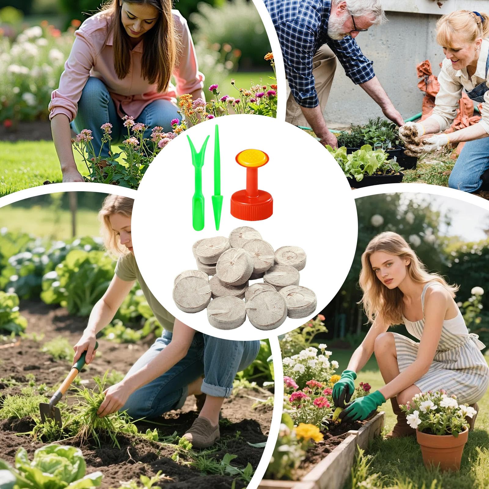 Pastillas para Germinar Semillas - Bandejas de 100 Bloques para Macetas - Discos de Sustrato de 30 mm,para Trasplante En Jardinería Interior Exterior Hidroponía Y