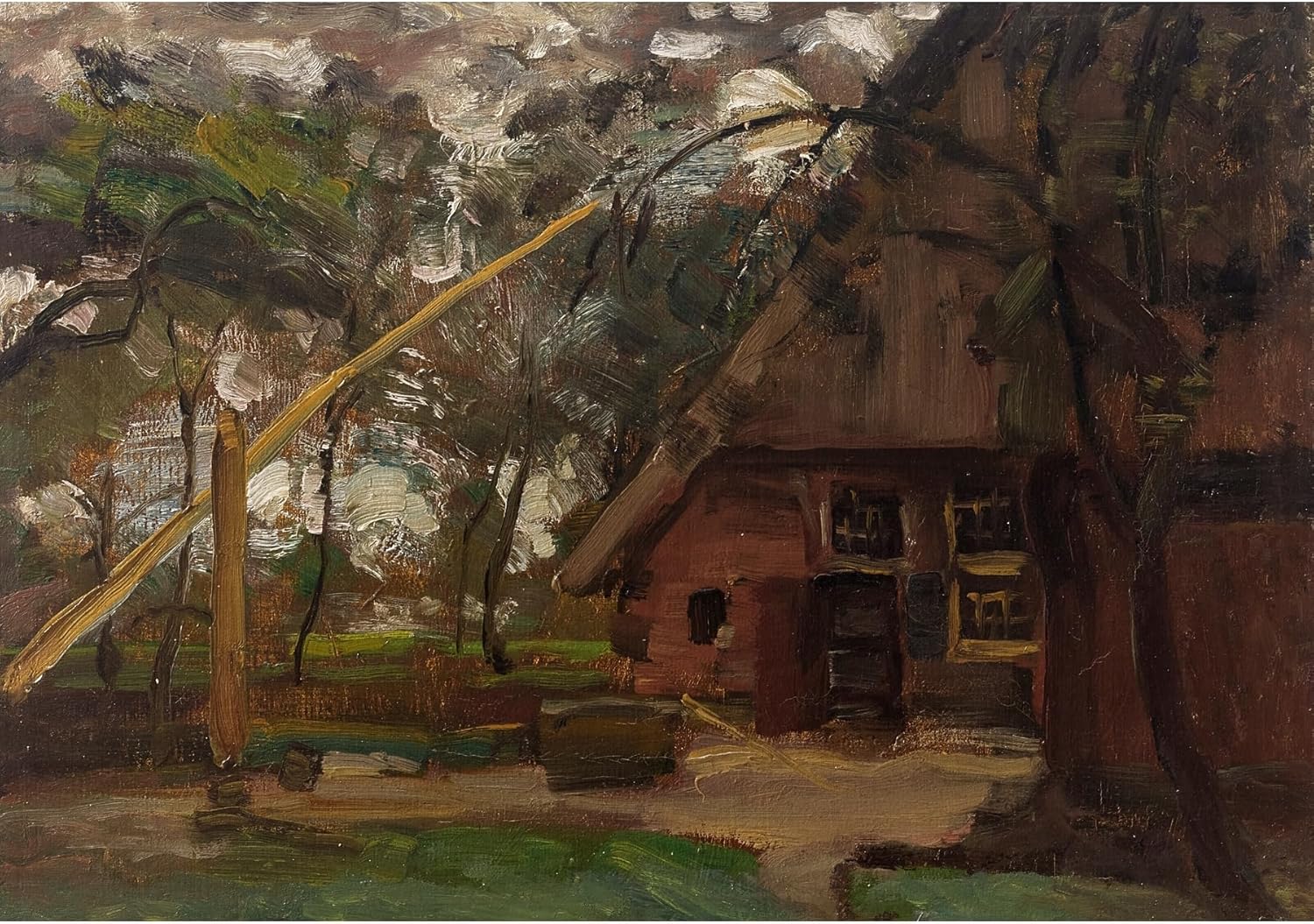 ArtDirect Farm facade (1906-1907) Unframed Art Print Giclee Poster by Piet Mondrian - Ready for Framing with Customization Sizes 10x7, 14x10, 20x14, 34x24, 48x34 and 60x42 inches