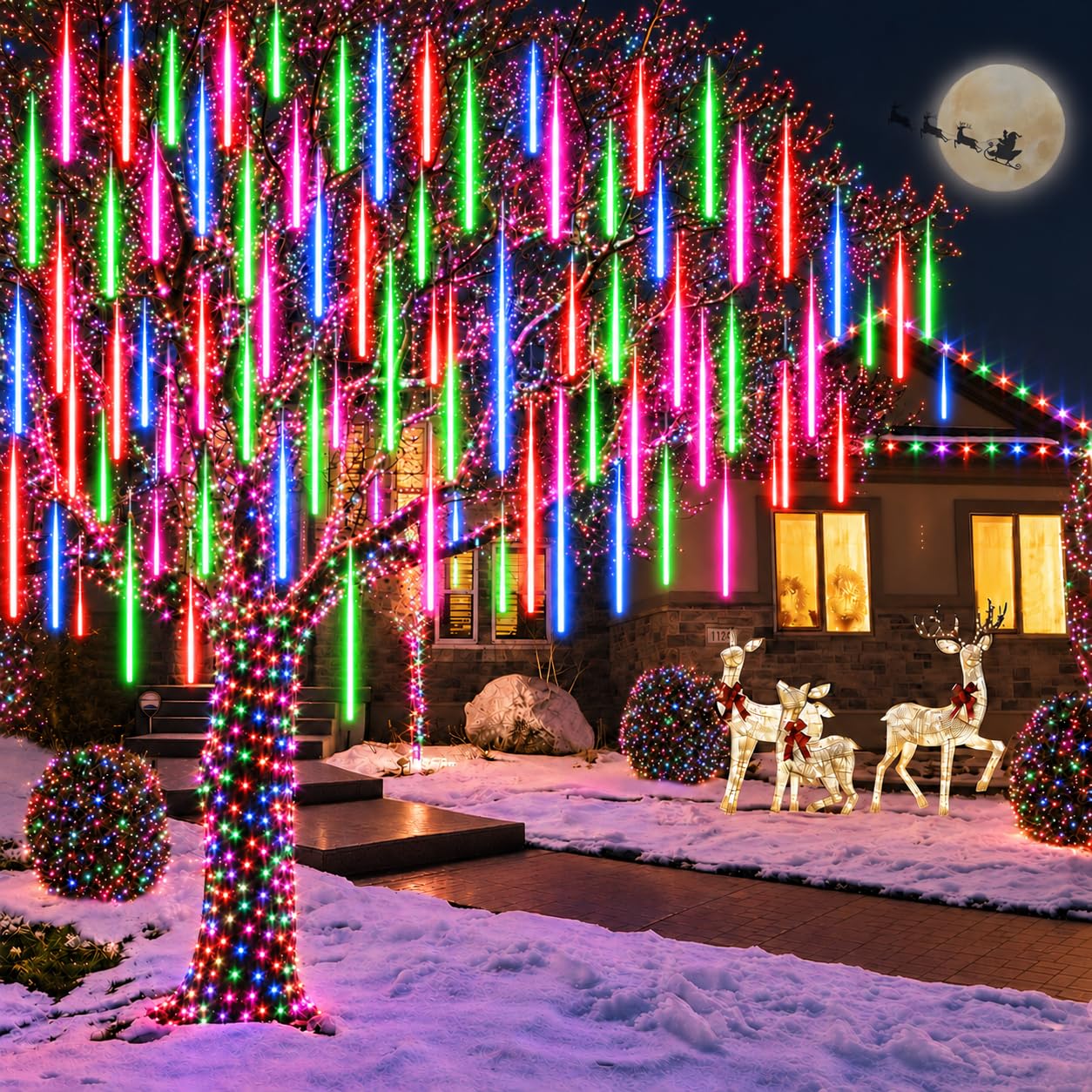 Gesto Meteor Shower LED Lights - Falling Rain Decor -12