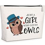 GevGuxLuo Owl Gifts for Owl Lovers, Owl Makeup Bag for Women Birthday Gifts for Daughter Sister Bestie, Cute Owl Themed Gifts Animal Lovers Gifts for Women, Who Loves Owls Makeup Bag