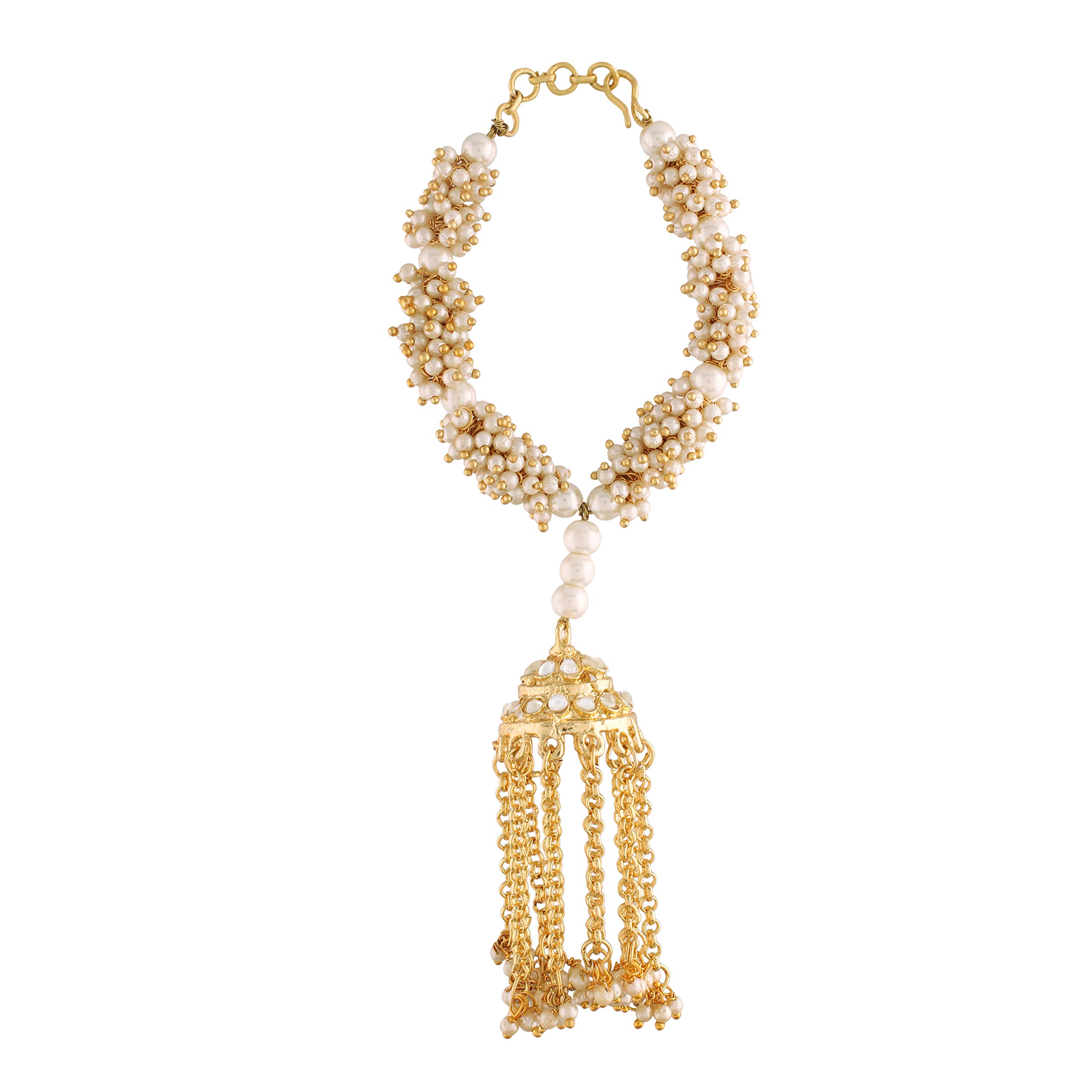 I Jewels 18K Gold Plated Intricately Designed Handcrafted Adjustable Kaleera Inspired With Pearl Jhumki Bracelet/Bangles/Kada for Women (ADB229) (Pack of 1) (B08T62N985) Amazon Price History, Amazon Price Tracker