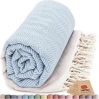 Vista 68 de Bazaar Anatolia Toalla de playa turca – 100% algodón, secado rápido, toalla a rayas sin arena para baño y campamento – De gran tamaño 71 x 39