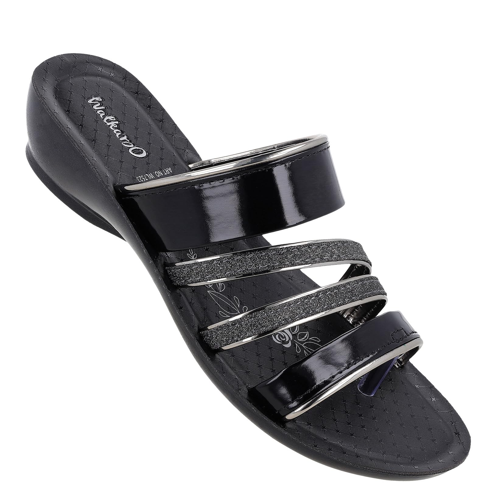 WALKAROO WL7523 Womens Fashion Sandals Dailywear and Regular use - Black (B0CQYS5D63) Amazon Price History, Amazon Price Tracker