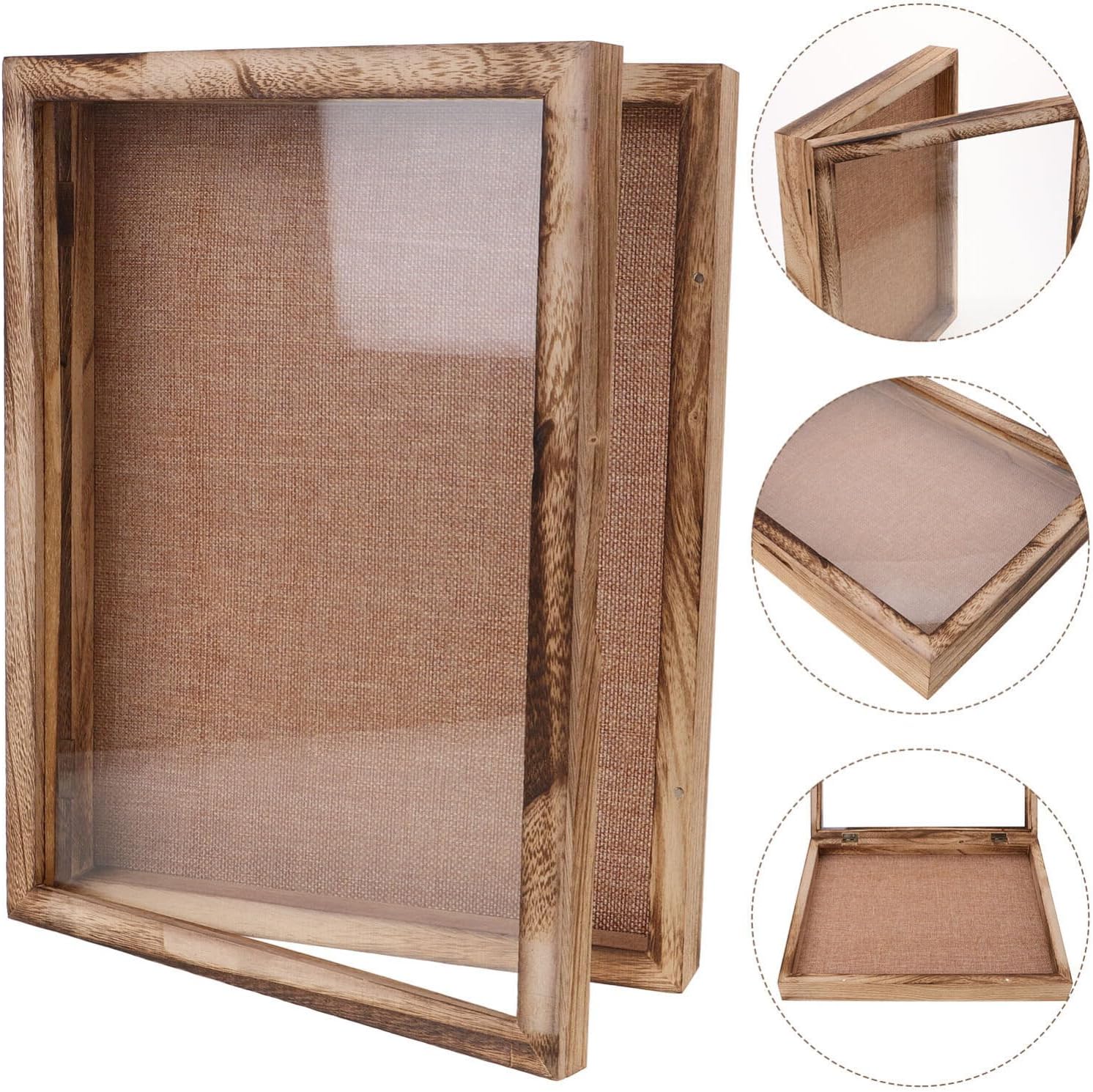 Ciieeo Desktop Photo Holder Frame Vintage Style Medal Display Case for Awards and Photos Easy to Install Shadow Box for Home and Collectibles Versatile Picture Frame for Medals and Badges