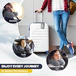 HIKENTURE Neck Pillow for Travel-Inflatable Travel Pillow with Removable Cover-Portable Adjustable Airplane Pillow for Plane-Comfortable Ergonomic Flight Pillow-Fully Inflated in 3 Breaths(Grey)