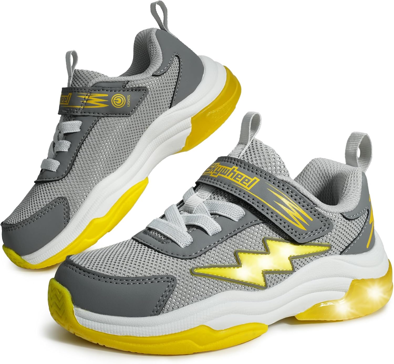 SKYWHEEL Kids Sneakers for Boy Light Up Shoes with Switch - Little/Big Kid