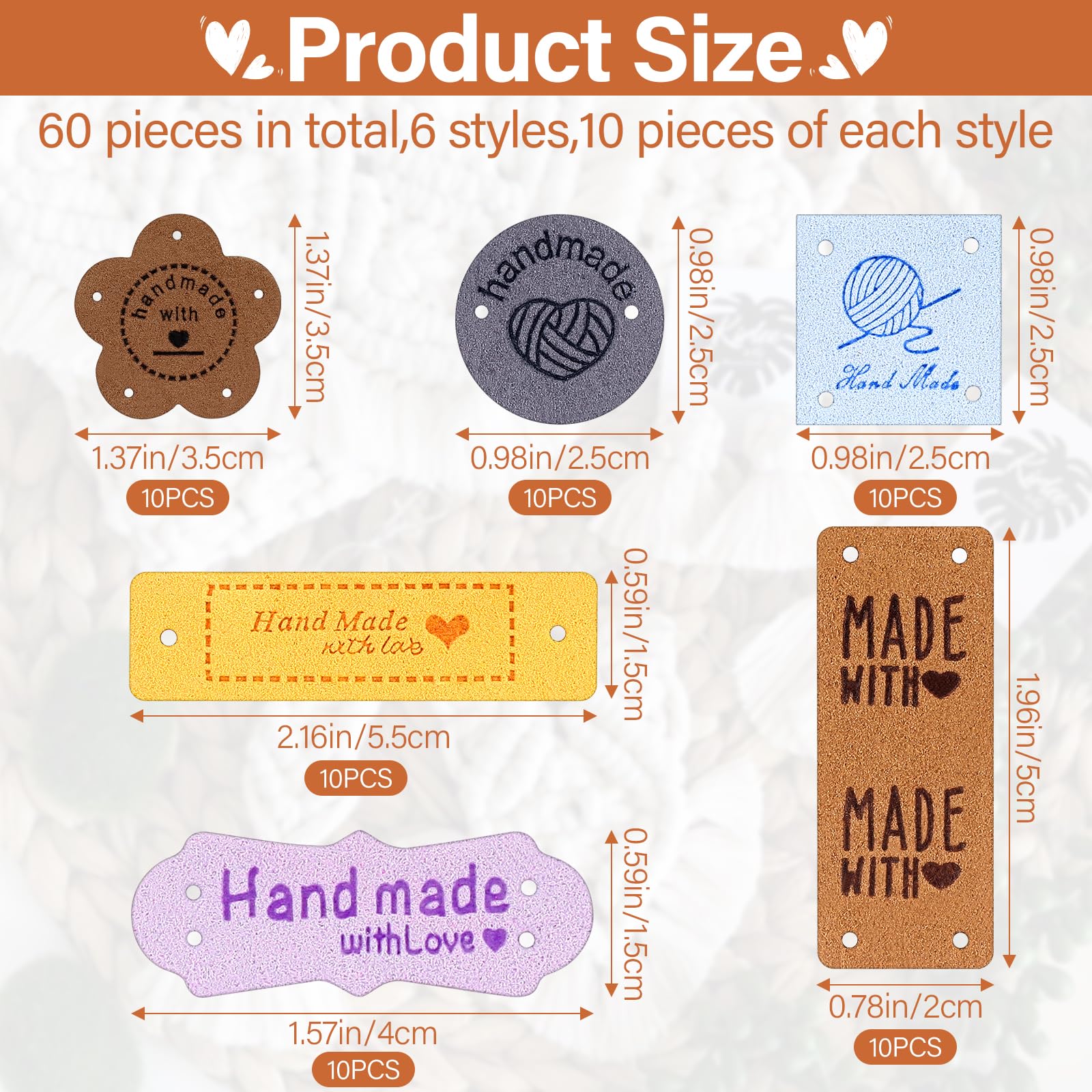 30 Etichette In Pelle PU Fatte A Mano Con Rilievo Ape – 2x5 Cm, 5 Colori – Per Cucire Su Maglieria, Jeans, Borse, Cappelli - 3