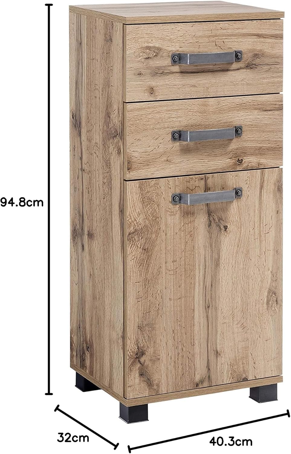 Dimensions diagram for Schildmeyer Milan 134885 Base Cabinet