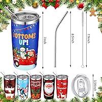 Vista 4 de 12 Piezas Vasos Navideños Regalos 20oz Vaso de Viaje Navideño Taza Navideña de Vacaciones Vaso Aislado de Acero Inoxidable Taza de Café con Tapa