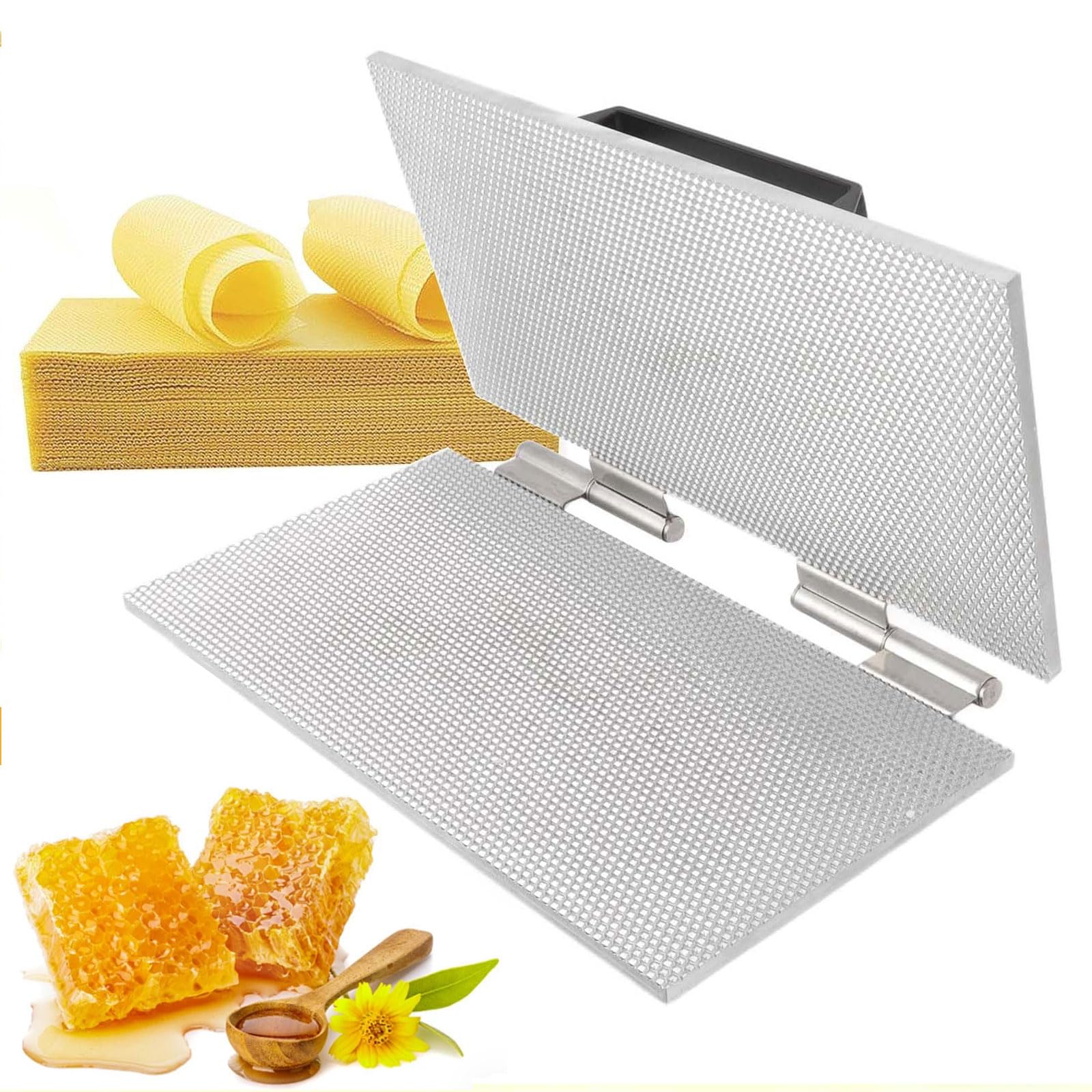 YXFAZPP Hand Press Bee Foundation Machine, Beeswax Embossing Mold, Stainless Steel & Silicone Mold, Comb Foundation Press Tool for Field Work (size_name 5.35mm)