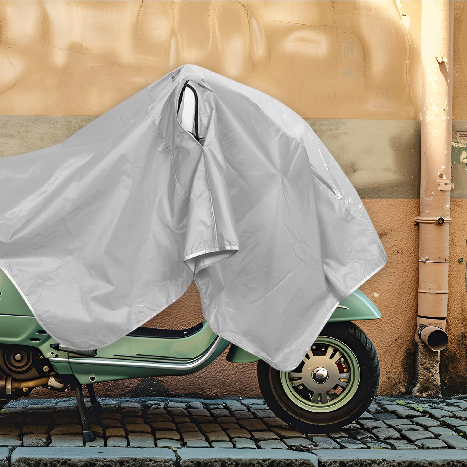 Funda para Moto Resistente al Agua Desgarro de Poliéster para Almacenamiento Exterior y Protección contra Polvo, Sol y Lluvia en Motocicletas y Scooters