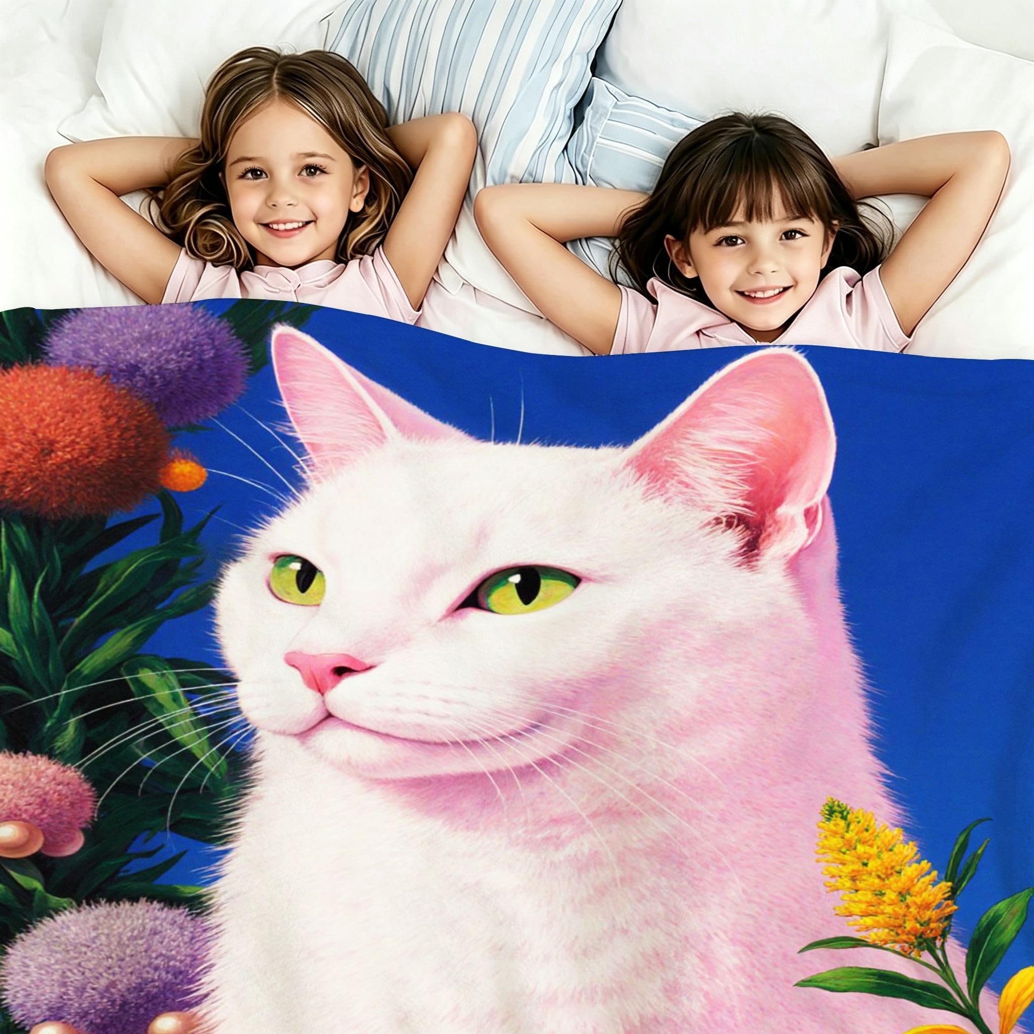 Manta Grande 180x220 cm Gato Animal Polar Franela Térmica-A98