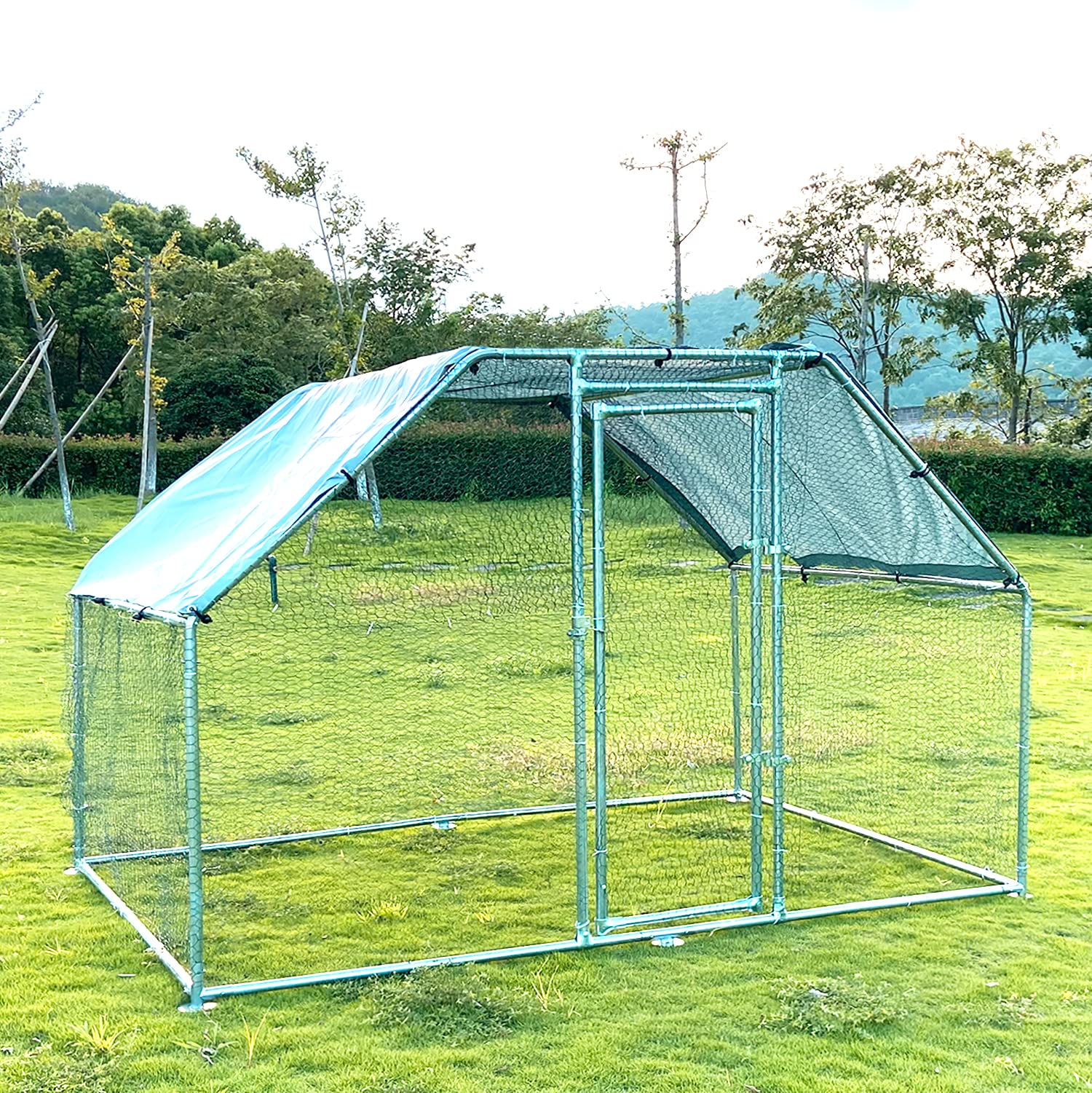 Buy Large Metal Chicken Coop Outdoor Duck House Walkin Poultry Cage