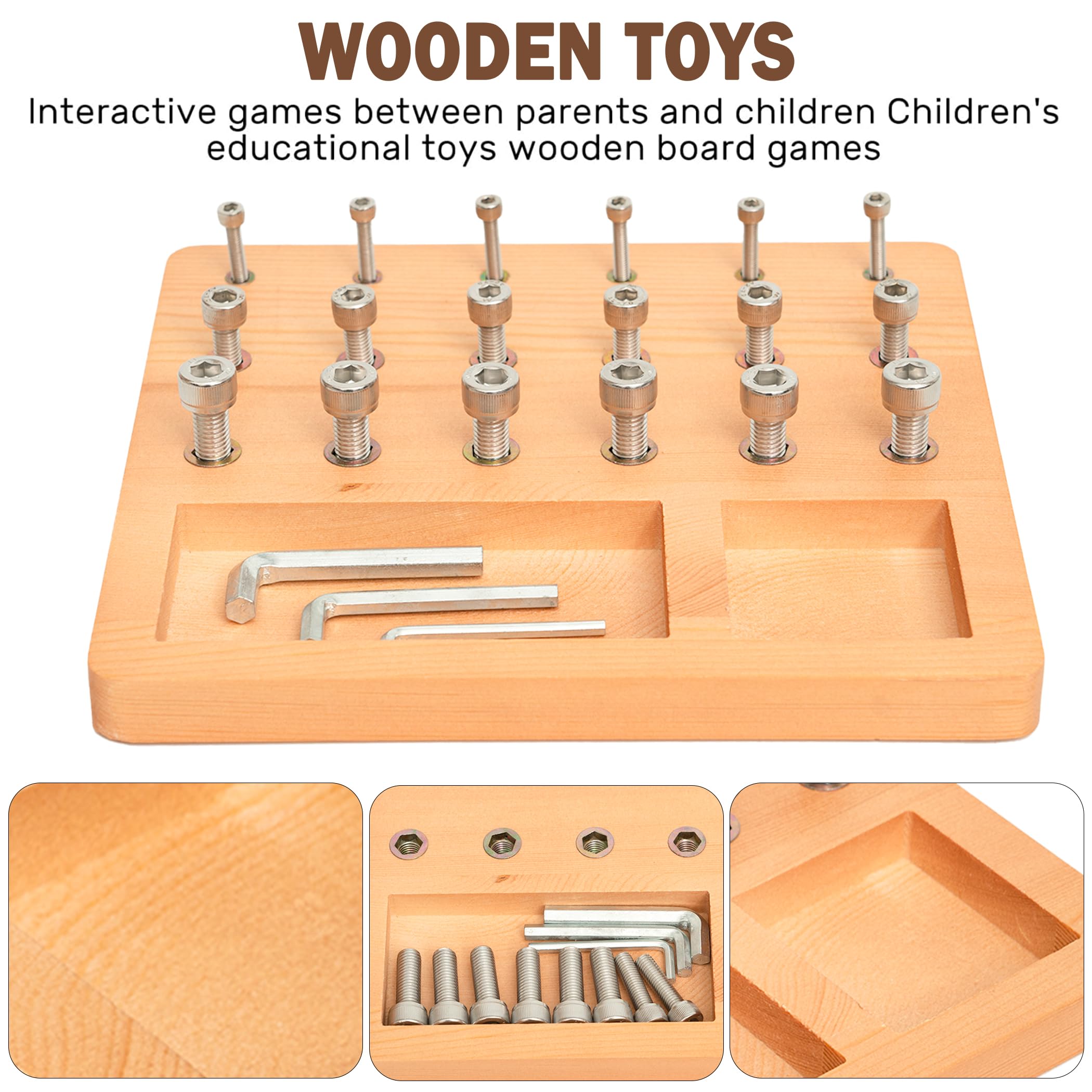 DICYWUDI Wooden Pegboard for Finger Dexterity, Finger Strength Trainer for Hand Grip Strengthener Targeted Strength, Relief & Recovery– for Men, Women, and Seniors — Amazon image 3