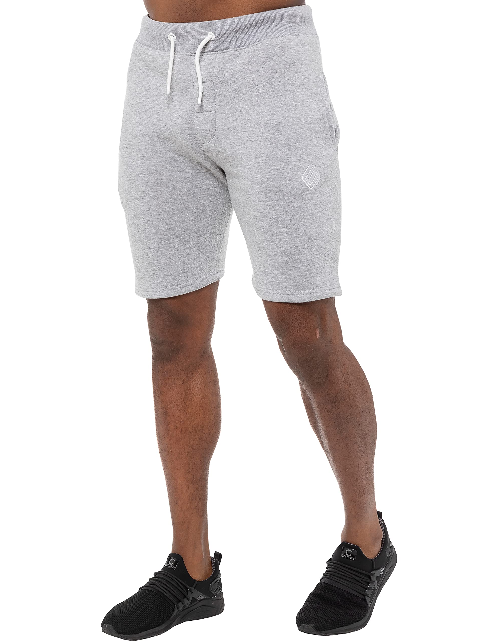 Ze Enzo Men's Grey Ezs412 Enzo Fleece Shorts Running Jogging Bottoms Gym Activewear Elasticated Waist Logo Sweat Half Pants Size S - Xxl (, Xl, X_l)