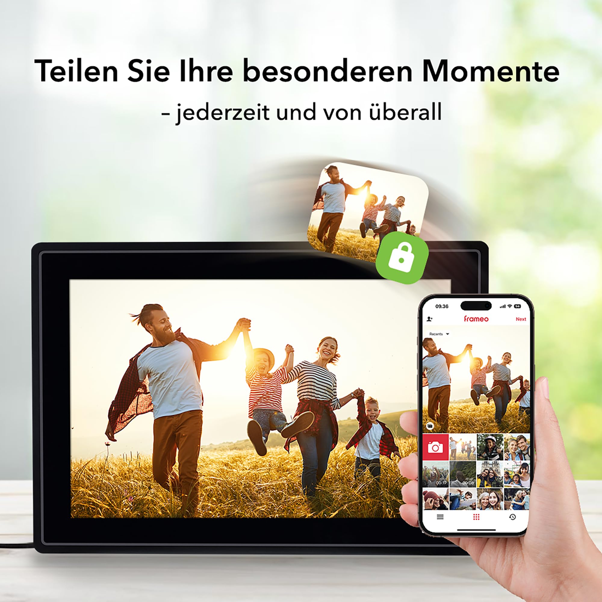 Rollei Smart Frame WiFi 100 czarna cyfrowa ramka na zdjęcia 10,1 cala z funkcją WiFi do odtwarzania zdjęć i filmów z dźwiękiem.