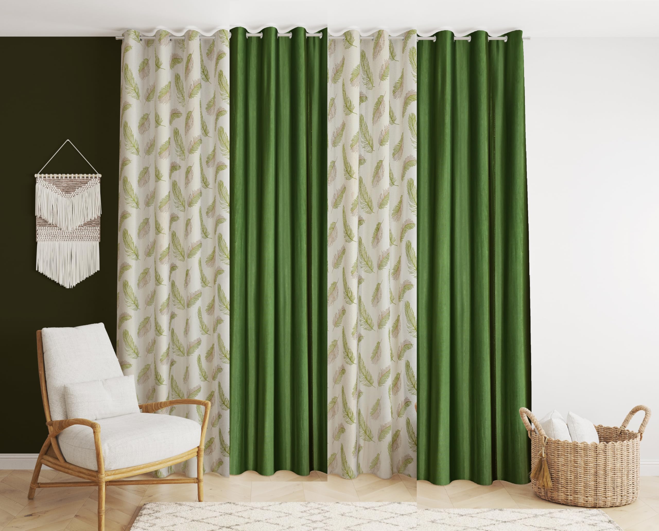 Grey Sheer Curtains - 4 Panels, Printed & Solid -10