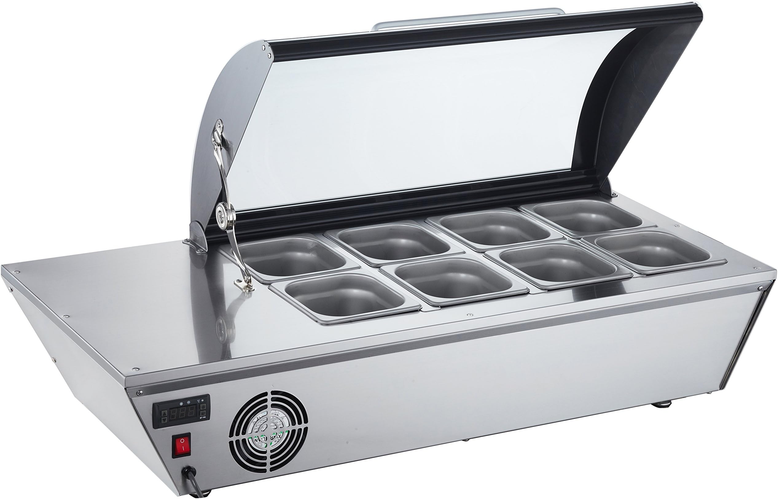 EQ Kitchen Line Stainless Steel Commercial Refrigerated Countertop Salad/Sandwich Prep Station, 30.2"L x 21.7"W x 15.35"H