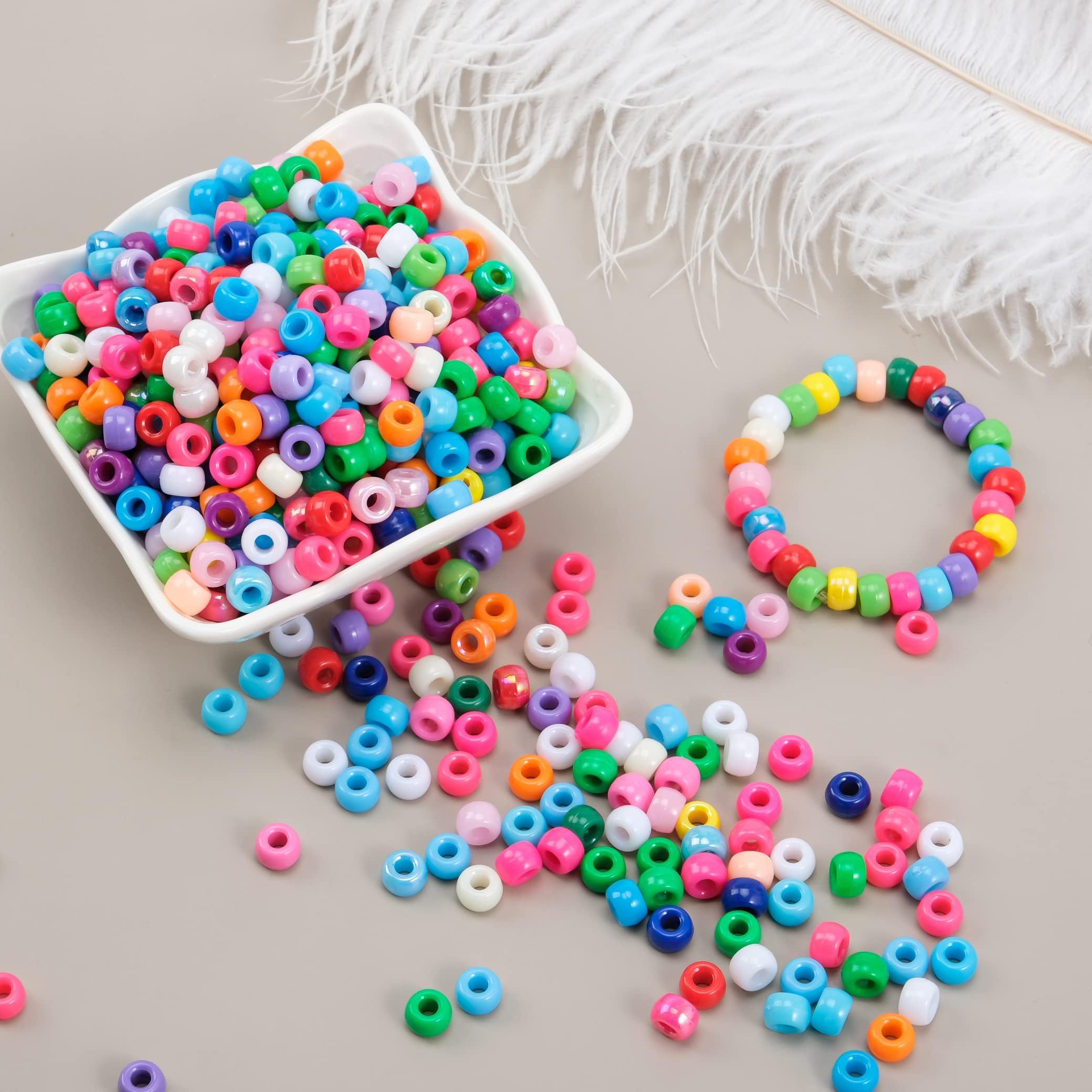 1500 Pezzi Perlas de Agujero Grandes I LOVE MOM DIY 6x9mm con Cuentas de 24 Colores para Manualidades Perlas para Joyas de Bricolaje — view 4