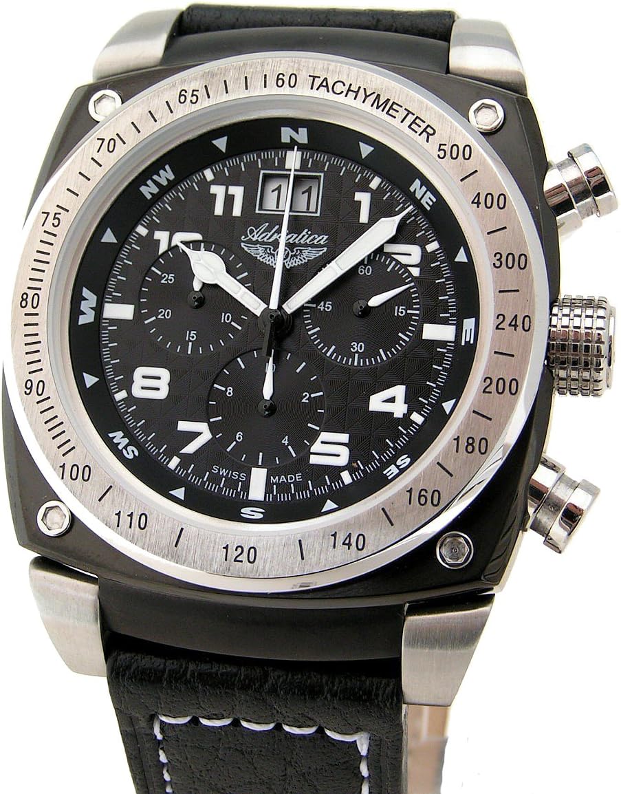Adriatica of Switzerland Men's Aviator Chronograph with Big Date Watch