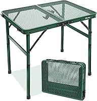 Vista 13 de Mesa plegable de picnic para parrilla, mesa de camping al aire libre con bolsa de malla portátil, compacta y plegable para fácil almacenamiento