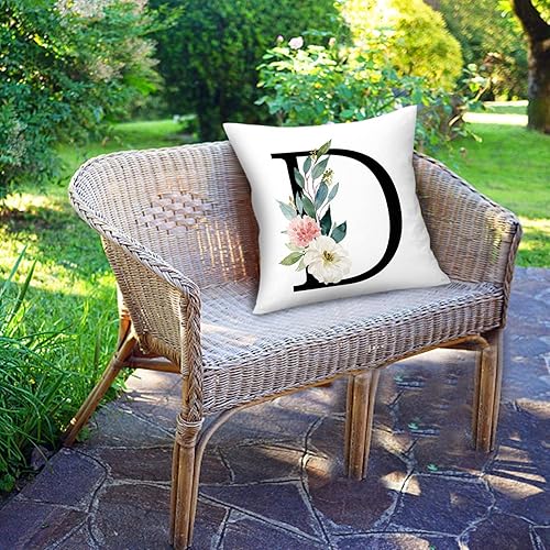 Miniatura 2 de Pillow Covers Linen Holiday Decorative Throw Pillow Covers Valentines Day Gifts Alphabet Decorative Pillow Cases A-Z Letter Flowers Cushion Covers
