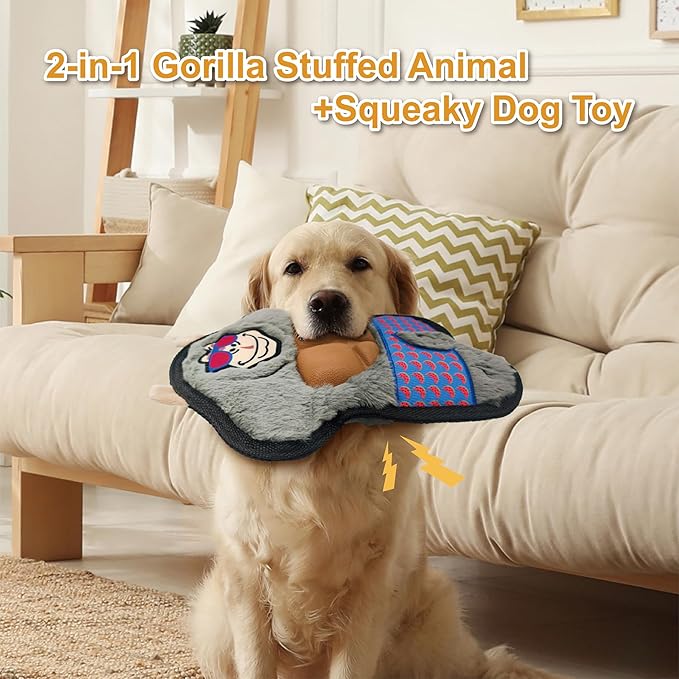 Juguete para Perro Gorila de Peluche con Chirrido miniatura 2