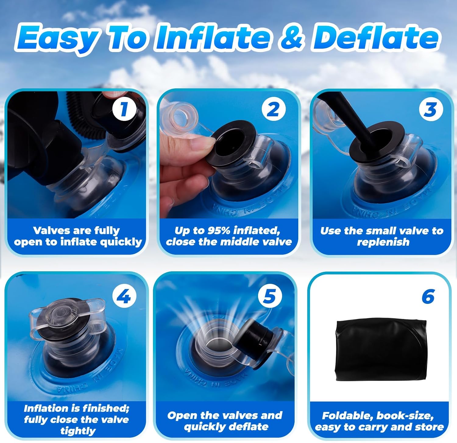 3Pack Snow Tubes, Snow Sled for Kids and Adults, Cold-Resistant Inflatable Snow Tube, Thickened Heavy Duty Sleds for Winter with Handles, Snow Toys, Snow Sleds for Family Activities Outdoor Fun