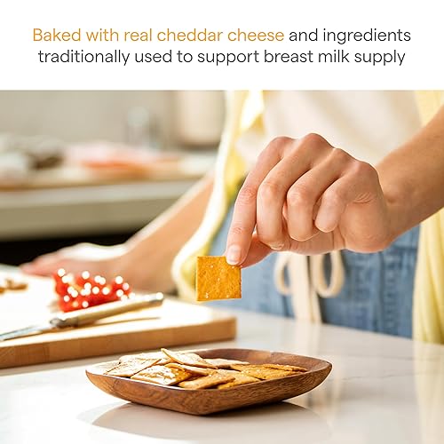 Miniatura 3 de Munchkin Milkmakers - Golosinas crujientes de queso cheddar para la lactancia, con avena y linaza, 6 unidades