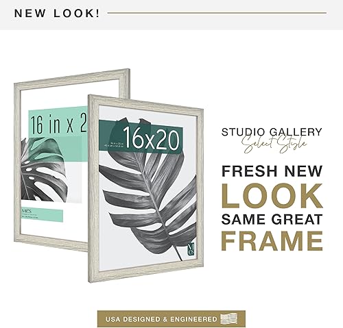 Vista 23 de MCS Industries Studio Gallery - Marcos con textura de madera color gris de 13 x 19 pulgadas / 33.02 x 48.26 cm., 2 unidades Gris Woodgrain