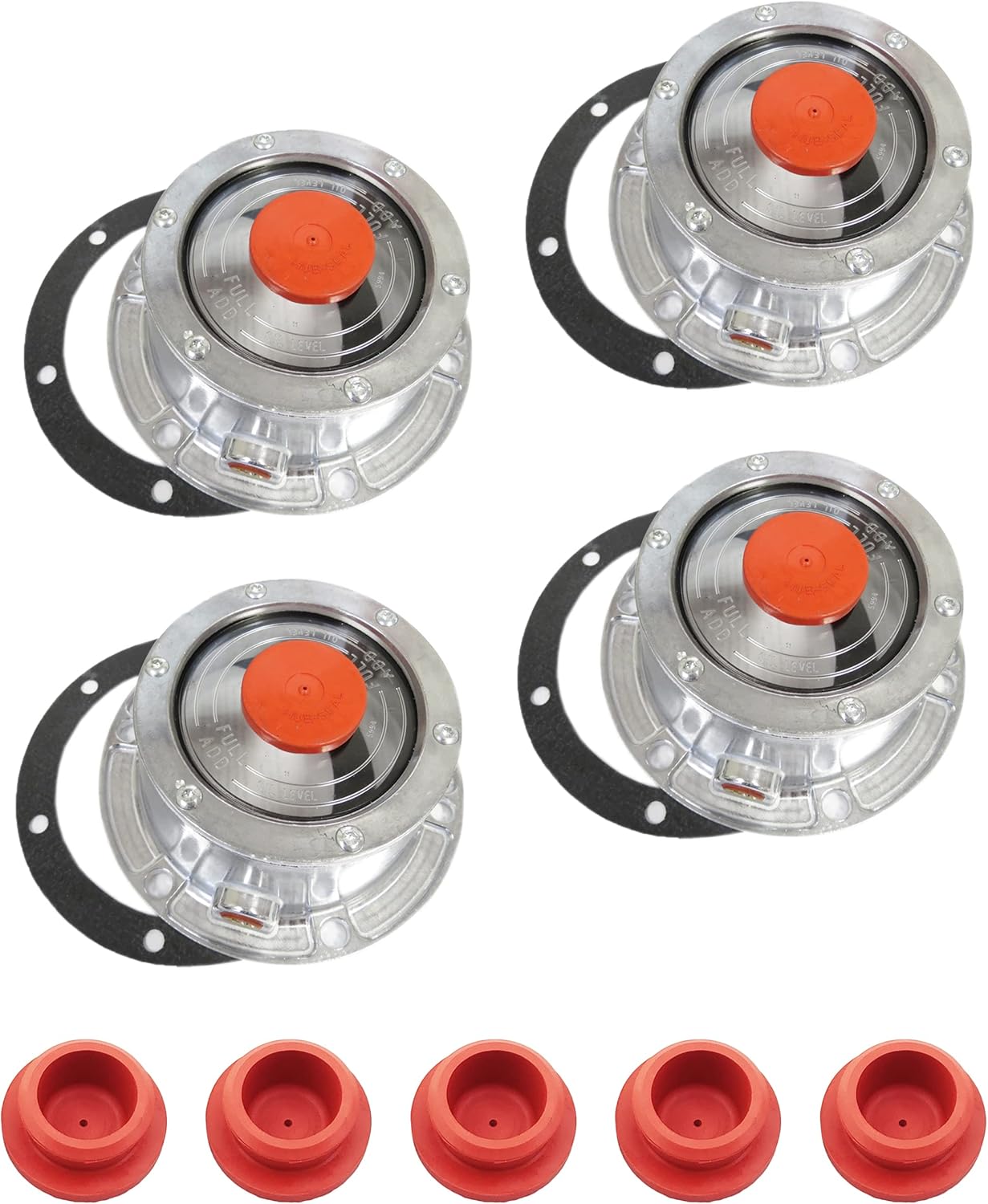 Buy 4 Pack of TORQUE Hubcap 3434009 Aluminum Hub Cap with 5 Extra Red