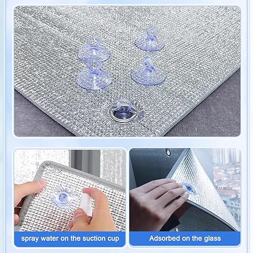 Miniatura 9 de Balcony Sun Protection Blackout Window Film,Keep Warm Cold Protection Thermal Insulation Shield,Heat Reflective Window Film,Privacy Window Tinting
