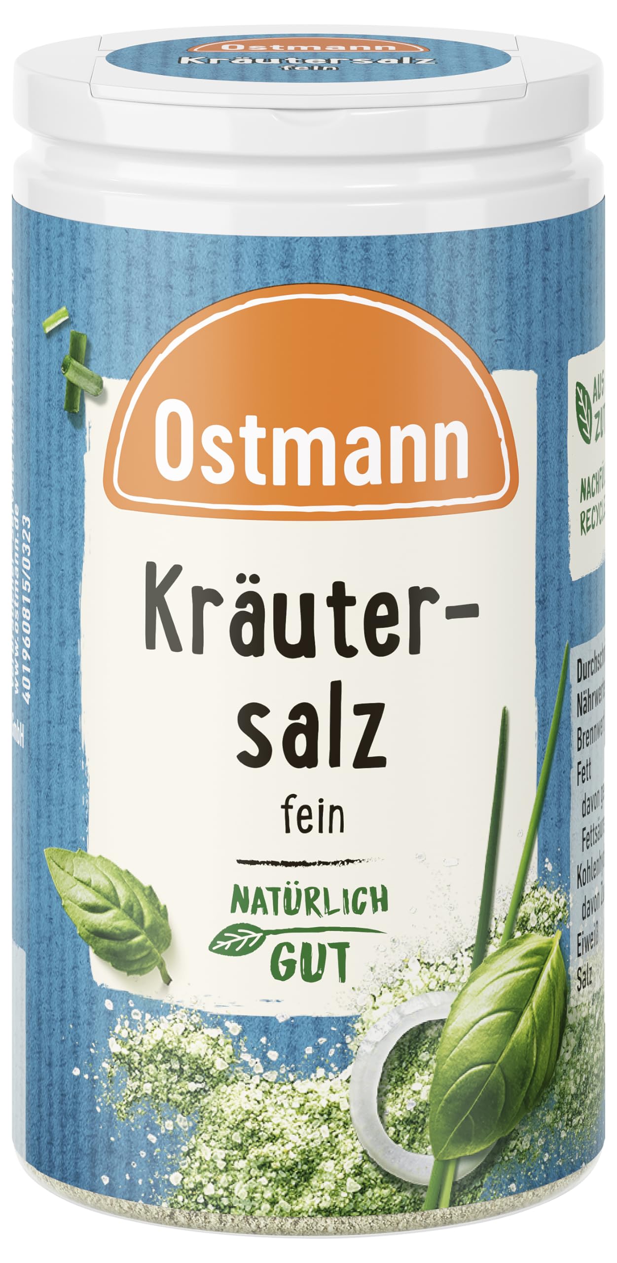 Ostmann Gewürze - Kräutersalz | Mischung aus Meersalz und ausgewählten Kräutern | Ideal für Gemüsegerichte, Quark und Eierspeisen | Natürliche Zutaten | 70 g in der Streudose