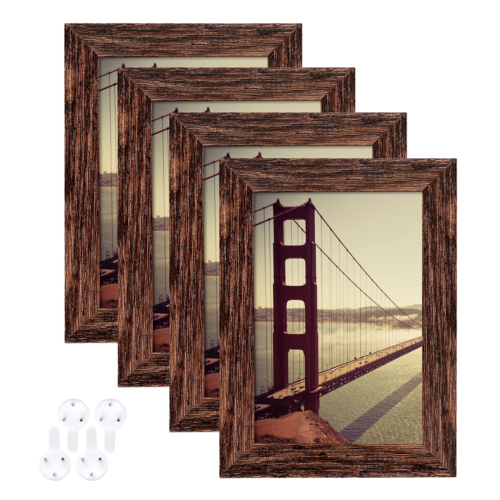 Rustic Farmhouse Picture Frames - Set of 4 -9 Rustic Farmhouse Picture Frames - Set of 4 -9