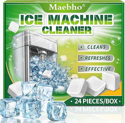 Máquina de hielo descalcificadora  24 tabletas limpias sin perfume compatibles con Opal, Kitchenaid, Perfil GE, removedor de escamas seguro de