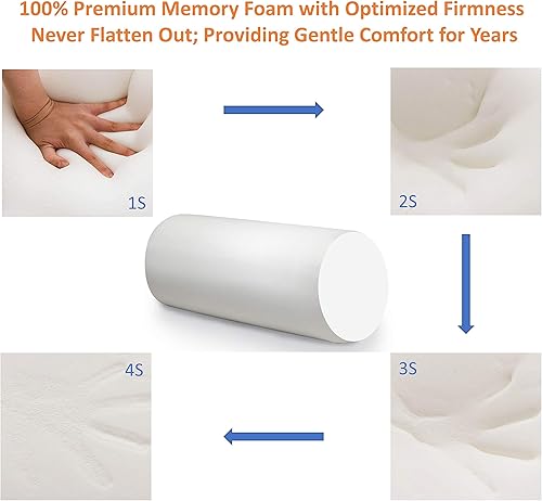 Miniatura 4 de LitoTree Rollo lumbar para apoyo de la espalda  100 espuma viscoelástica  Firmeza optimizada  110in de largo con 45 pulgadas de diámetro  Cubierta