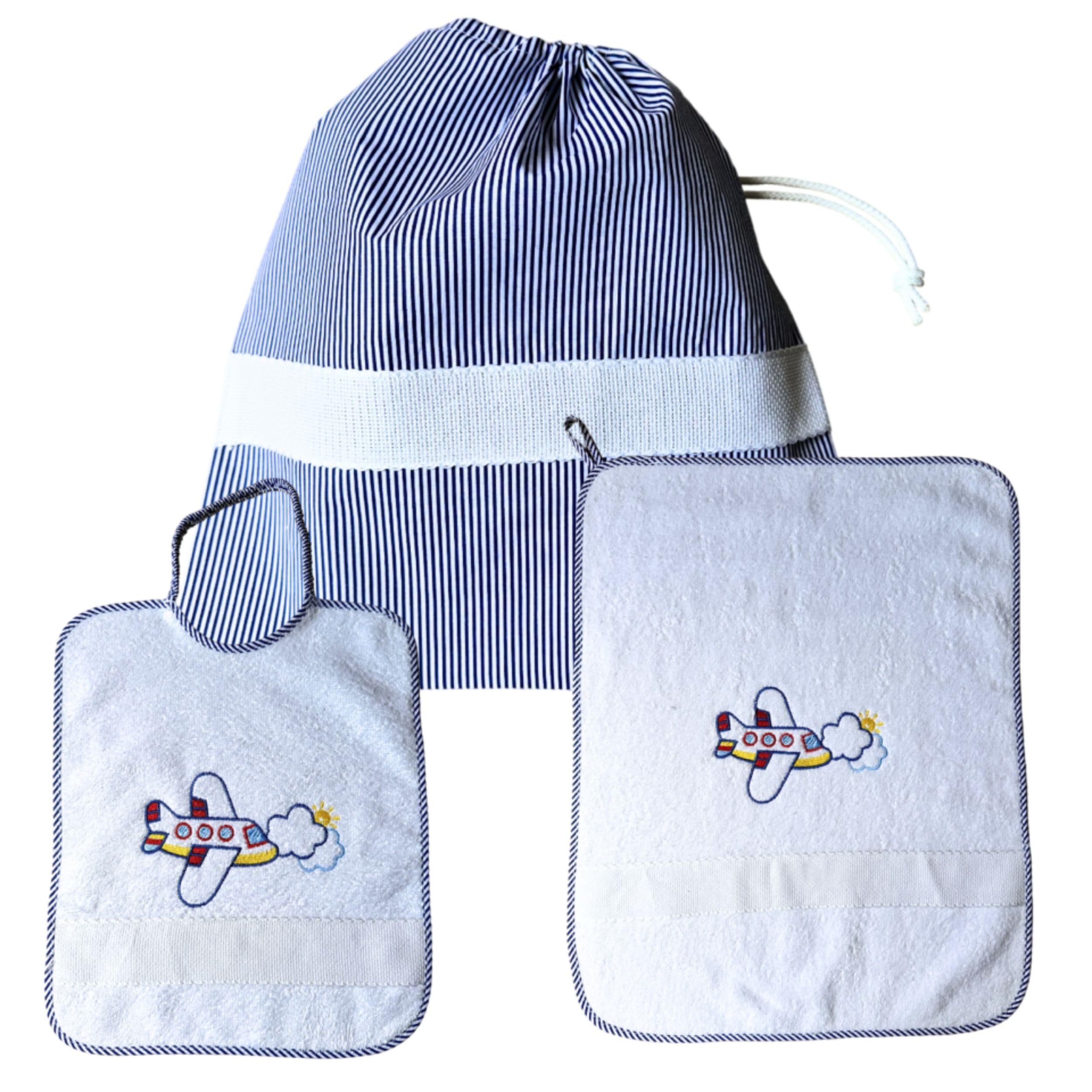 3 Bavaglini Personalizzati Con Nome - Spugna 100% Cotone, Tasca Raccolbriciole, Made In Italy - Foto 5