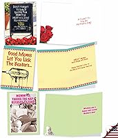 Vista 5 de NobleWorks - 10 tarjetas surtidas del día de la madre con sobres - Tarjetas divertidas en caja para mamá, madrastra, mujeres - Mamá siempre sabe