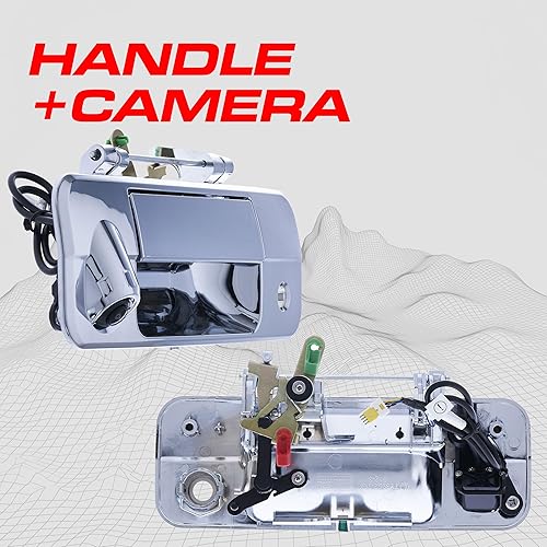 Miniatura 2 de Master Tailgaters Manija cromada para puerta trasera con cámara de respaldo de repuesto para Toyota Tundra (2007-2013)  IP68 impermeable  Cámara HD