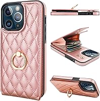 Vista 12 de Folosu Funda compatible con iPhone 13 Pro Max con soporte para tarjetas, rotación de 360°, soporte de anillo de dedo con función atril, protección