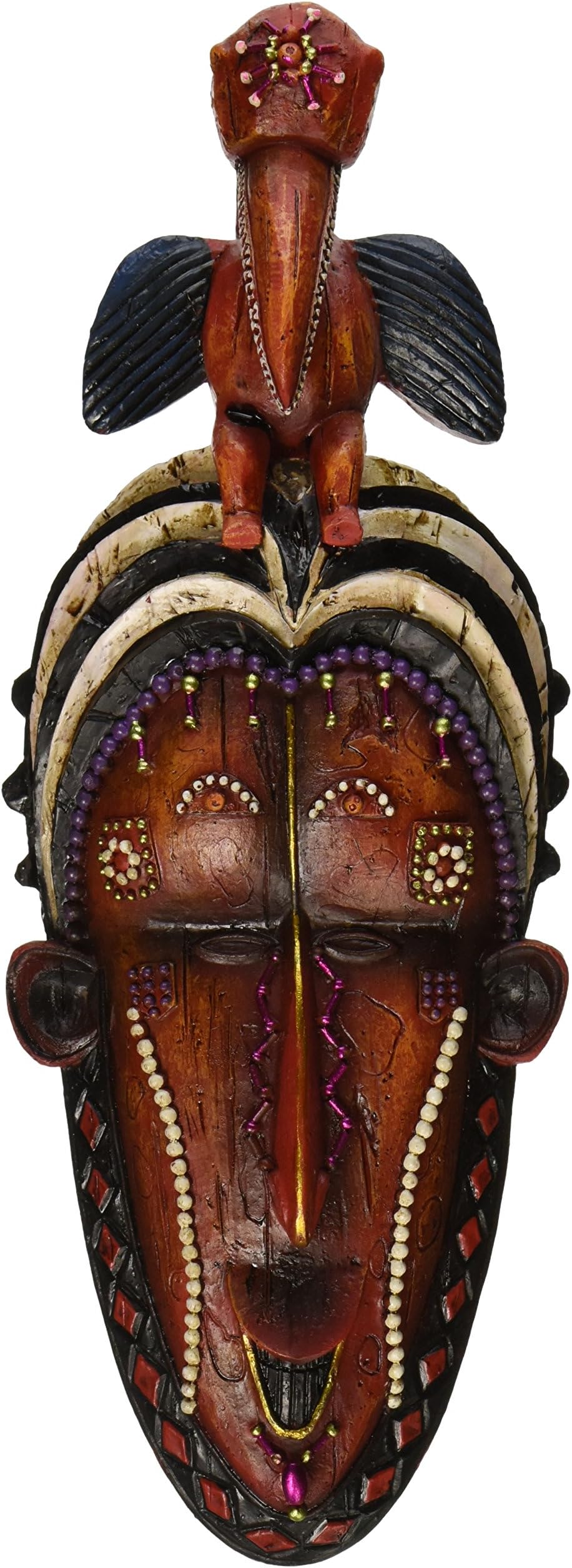 Design Toscano Masks of the Congo Wall Sculptures - Hornbill, Woodtone