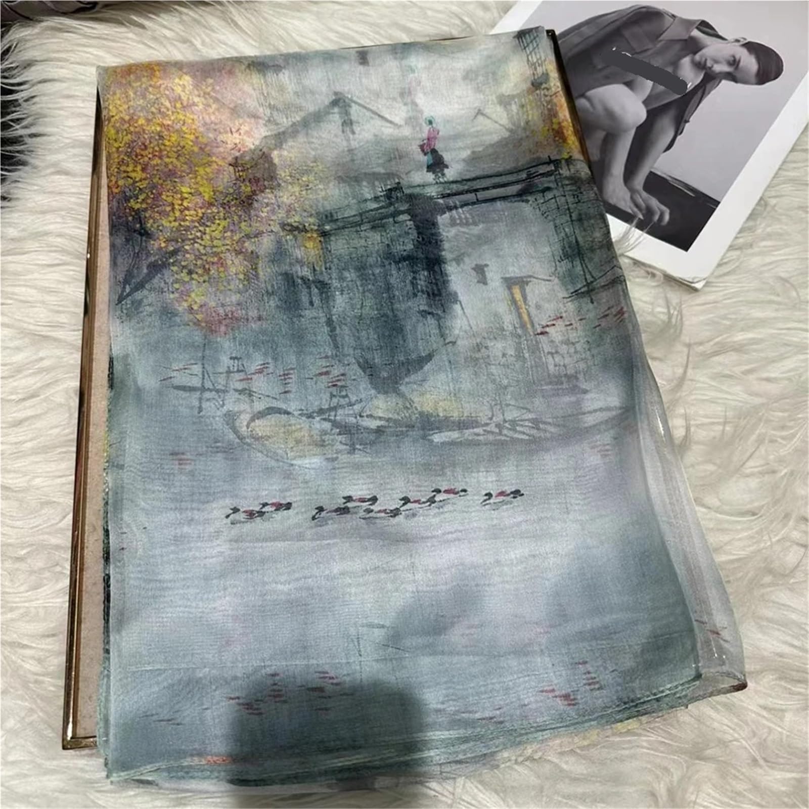 Primaverile Grande Leggera Sciarpa di seta scialle Donna Moda disegno floreale Sciarpe lunghe Avvolge da spiaggia in chiffon estiva 180 * 110 cm