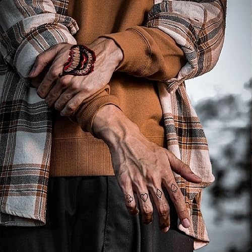 Miniatura 6 de 4 hojas de tatuajes de Joker, basuwu de tamaño grande, impermeables, para Halloween, todas las versiones, se ven reales y duran mucho tiempo,