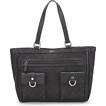 Pre-loved Black GG Canvas Abbey Pocket Tote, Black