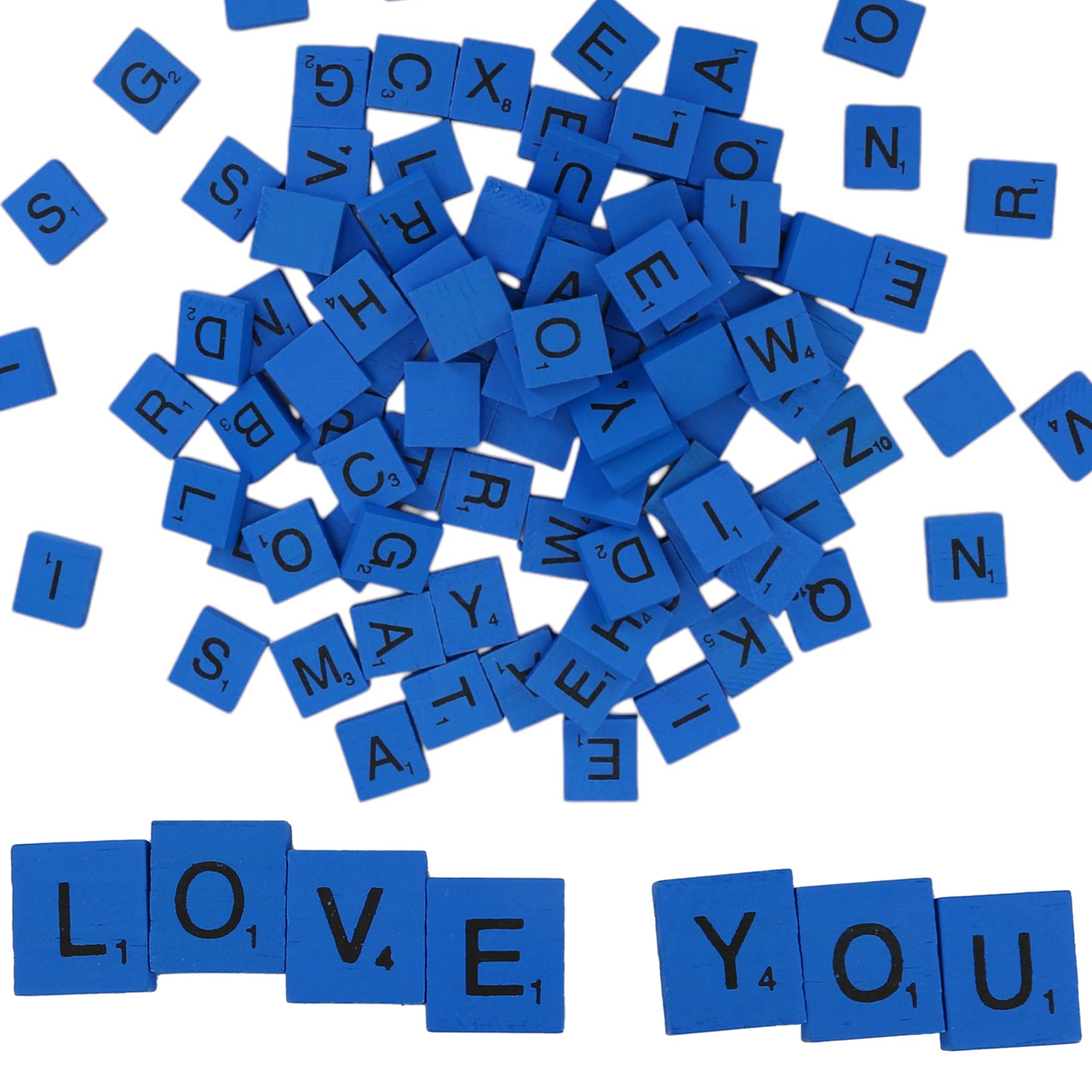 BuleVina 100Pcs Wooden Tiles Replacement, Mix Letters Varnished Alphabet for Crafts, for Making Alphabet Coasters, Crossword Games, Board Phonics, Spelling Games, DIY Decoration